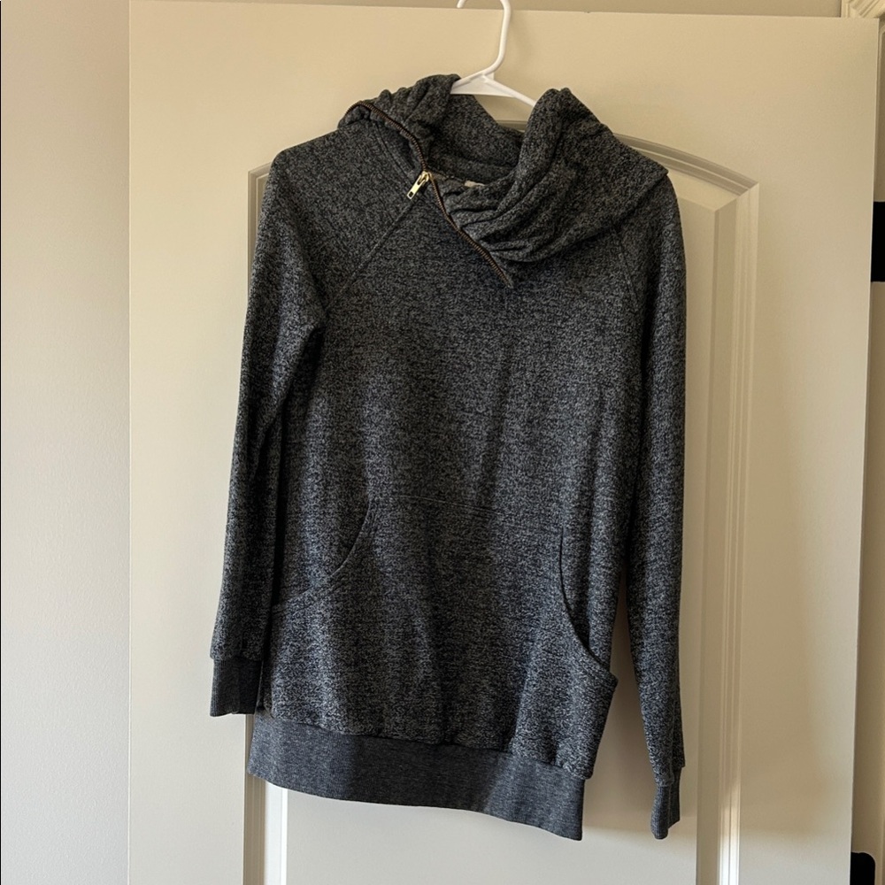 Cozy Heather Gray Women's Cowl Neck Sweater